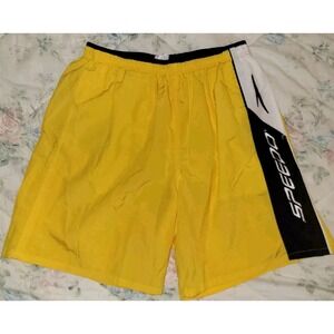 Vintage Speedo Swim Trunks Yellow‎ Shorts Men's Large Dry Bag Mesh Lined